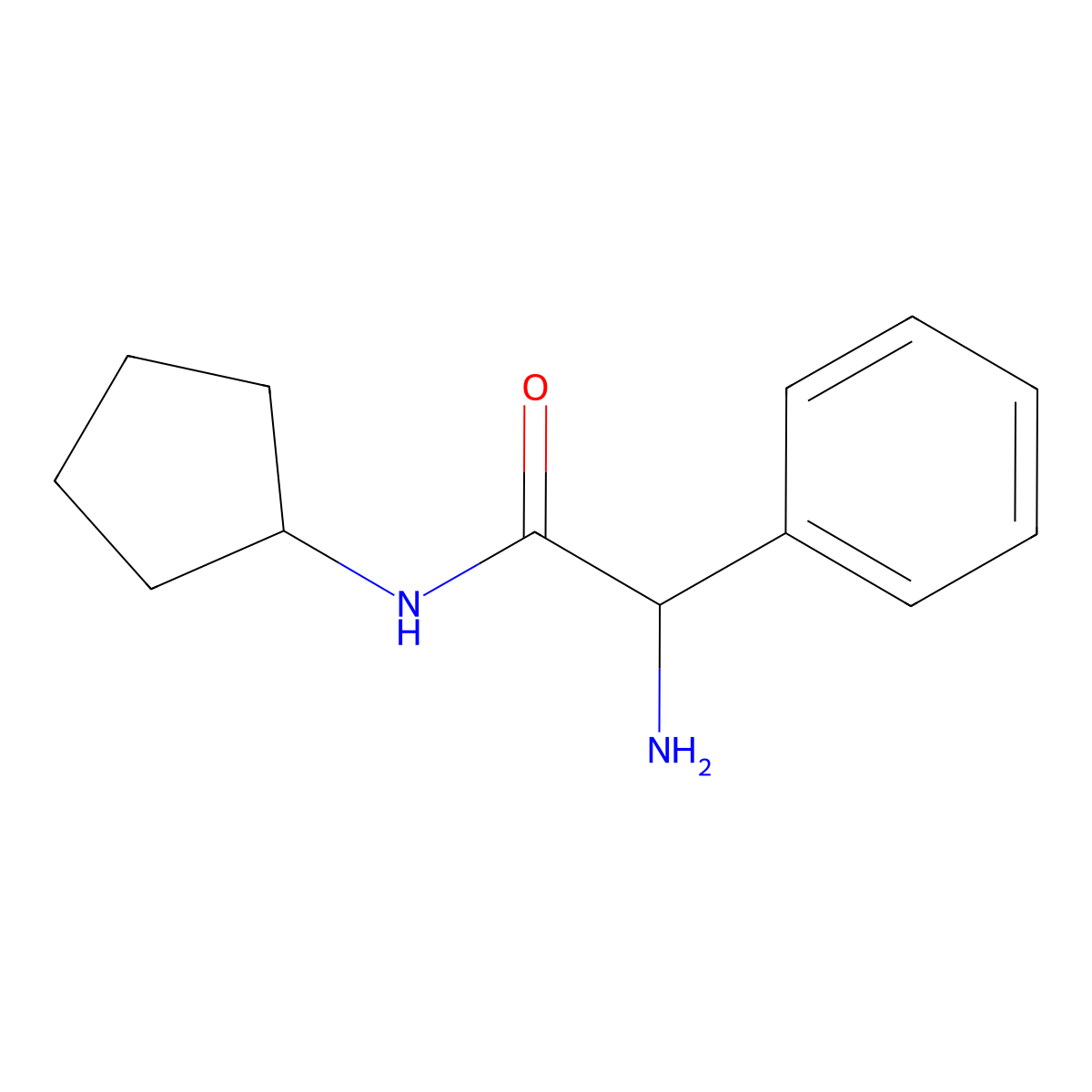 2-Amino-N-cyclopentyl-2-phenylacetamide molecular structure, CAS 1103626-23-8