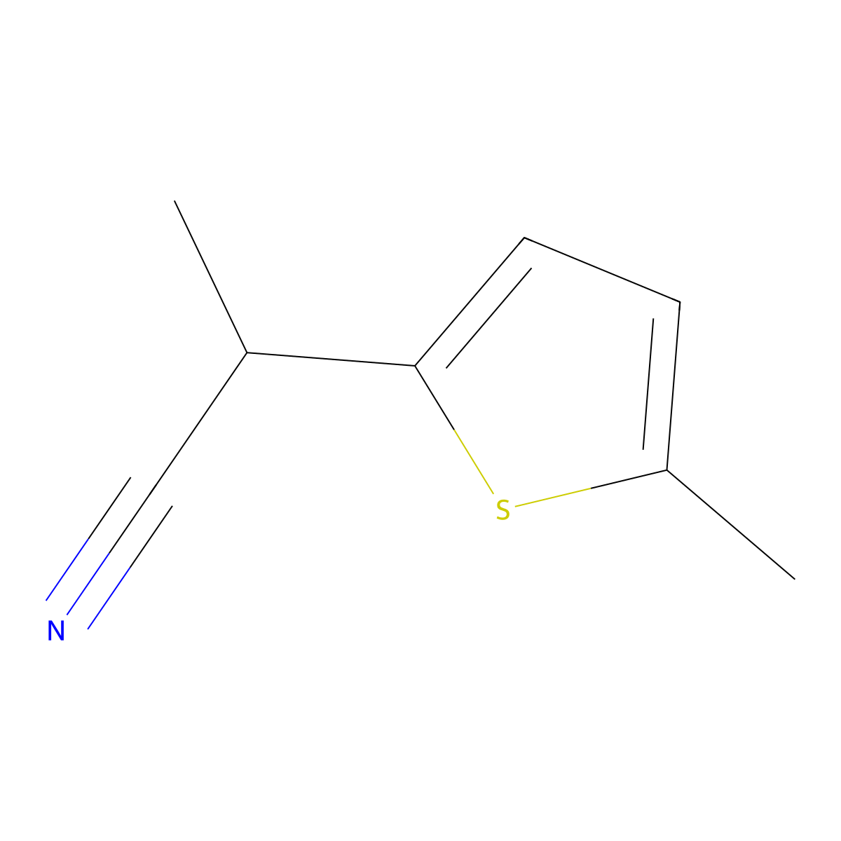 2-(5-Methylthiophen-2-yl)propanenitrile molecular structure, CAS 1103628-10-9