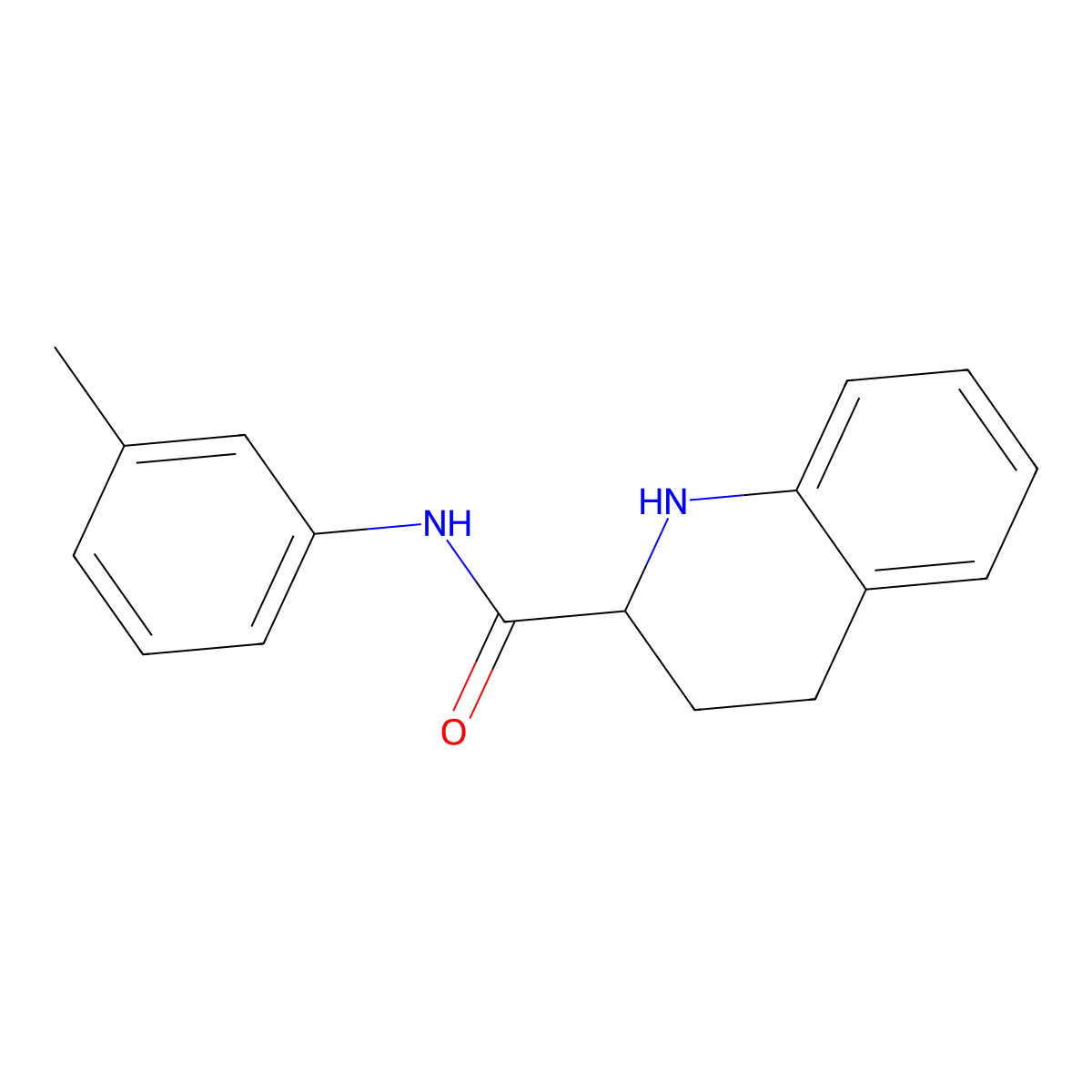N-(3-methylphenyl)-1,2,3,4-tetrahydroquinoline-2-carboxamide molecular structure, CAS 1103629-85-1