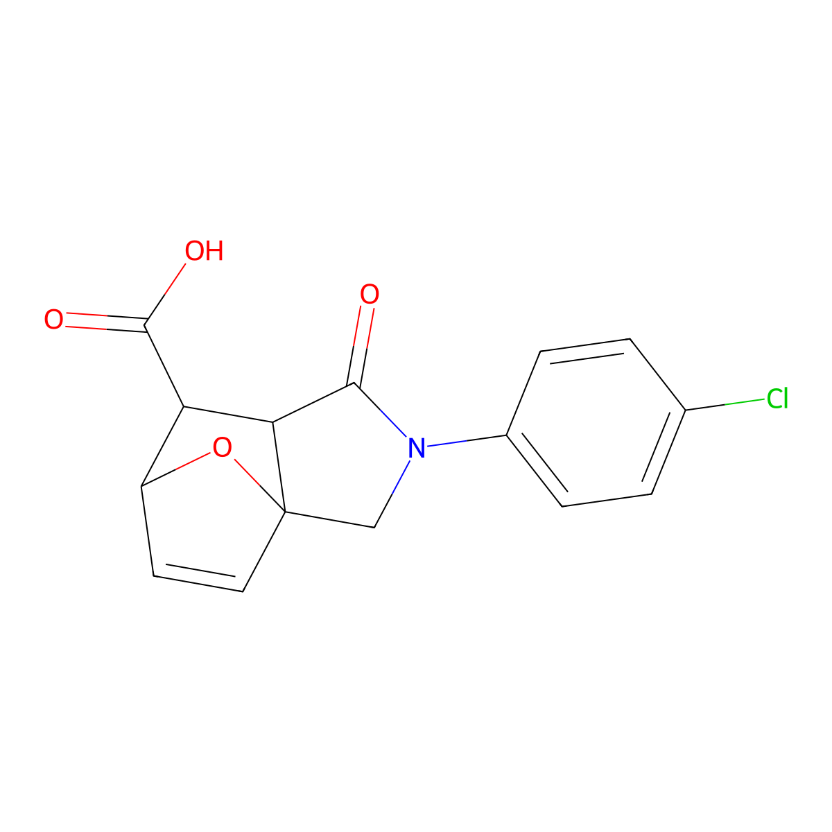 2-(4-Chlorophenyl)-1-oxo-1,2,3,6,7,7a-hexahydro-3a,6-epoxyisoindole-7-carboxylic acid molecular structure, CAS 110364-97-1