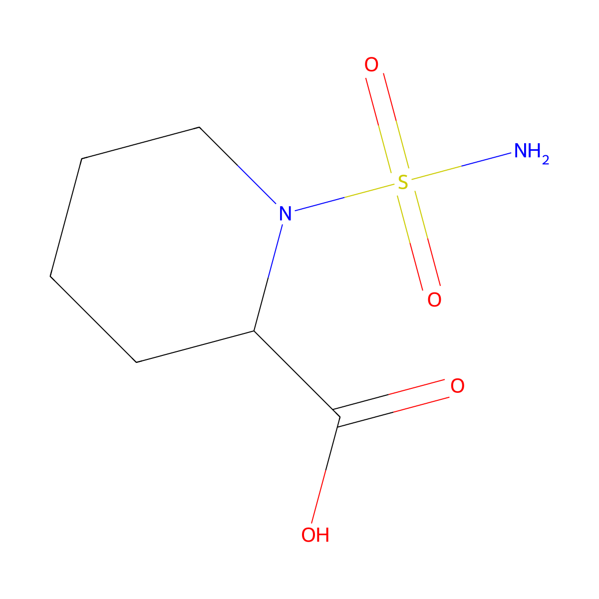 1-Sulfamoylpiperidine-2-carboxylic acid molecular structure, CAS 1103643-44-2