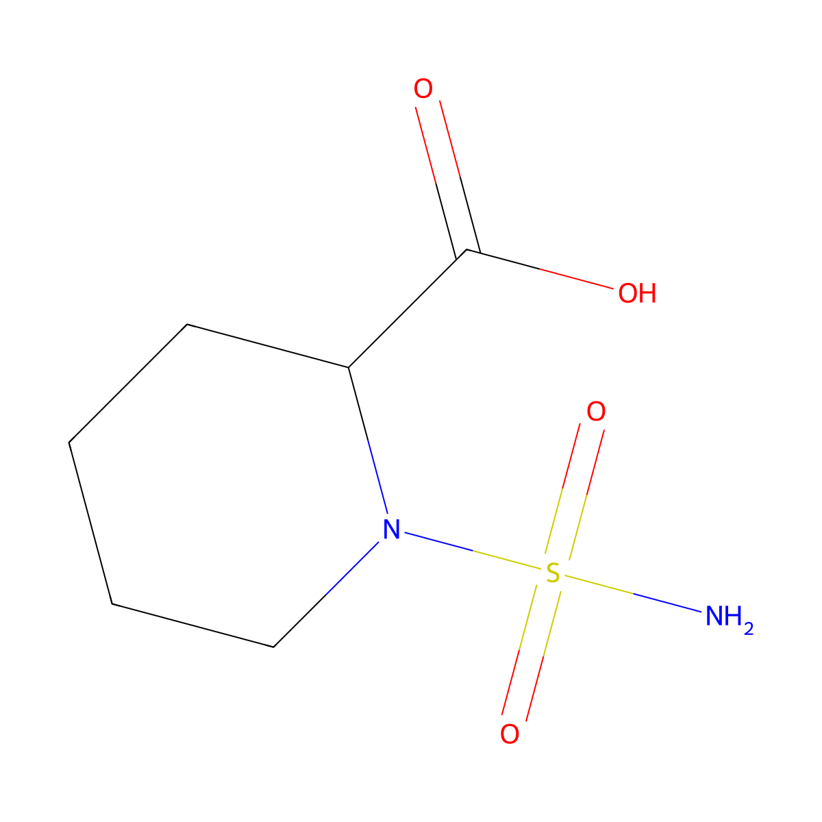 1-Sulfamoylpiperidine-2-carboxylic acid molecular structure, CAS 1103643-44-2