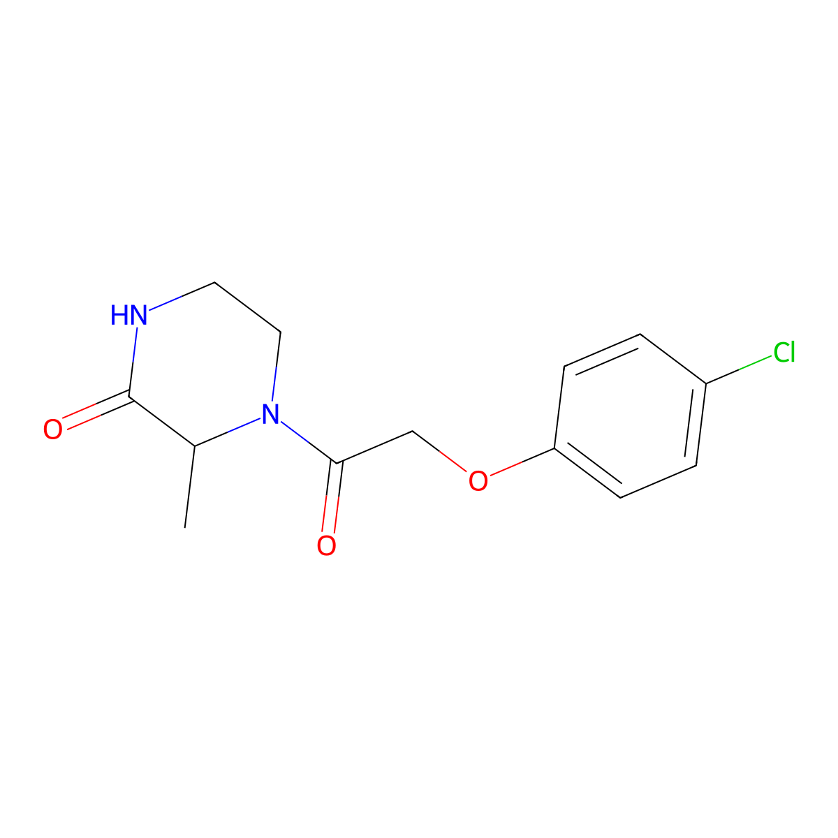 4-[2-(4-Chlorophenoxy)acetyl]-3-methylpiperazin-2-one molecular structure, CAS 1103647-45-5