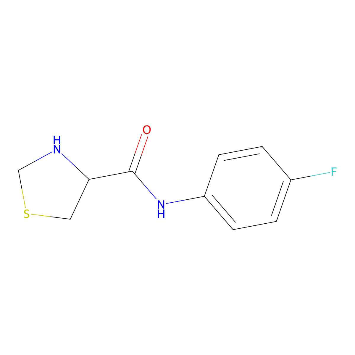 N-(4-fluorophenyl)-1,3-thiazolidine-4-carboxamide molecular structure, CAS 1103651-62-2