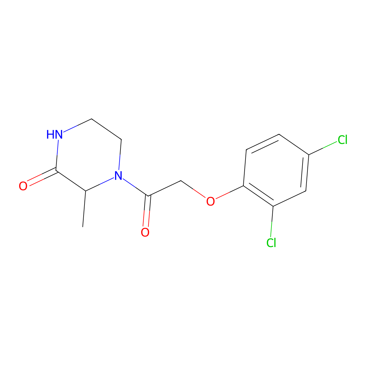 4-[2-(2,4-Dichlorophenoxy)acetyl]-3-methylpiperazin-2-one molecular structure, CAS 1103664-01-2