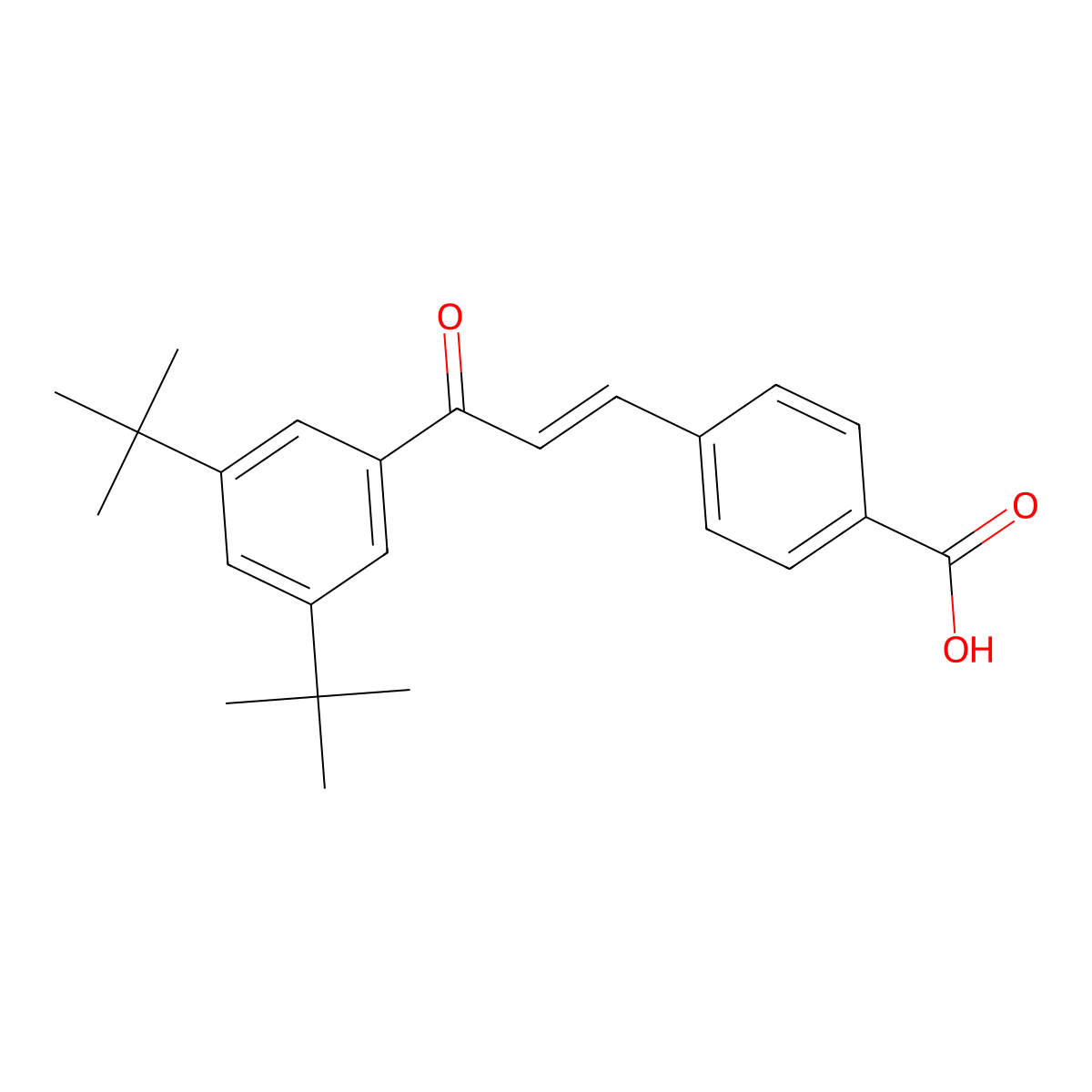 3,5-Di-tert-butylchalcone 4'-carboxylic acid molecular structure, CAS 110368-33-7
