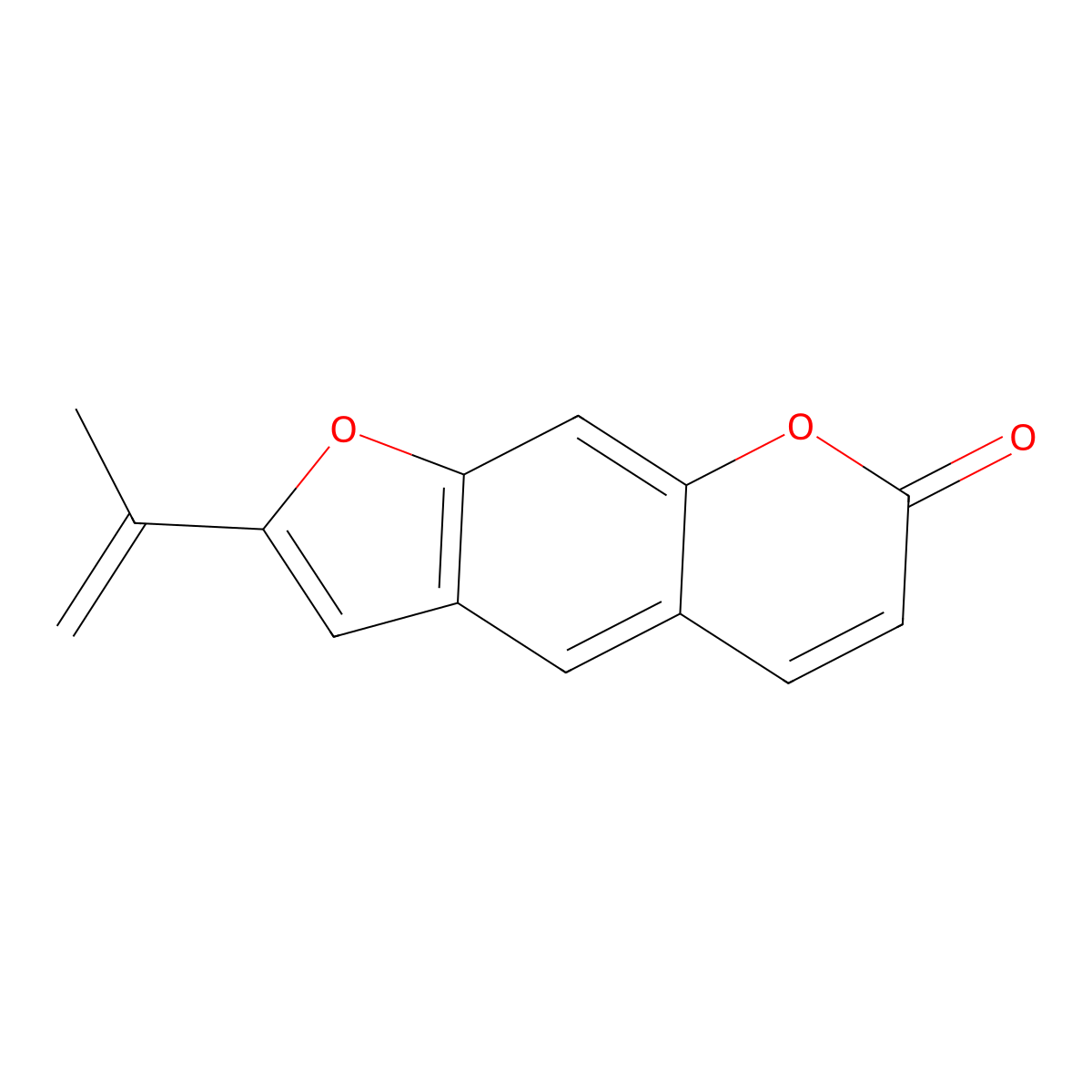 7H-Furo(3,2-g)(1)benzopyran-7-one, 2-(1-methylethenyl)- molecular structure, CAS 11037-15-3