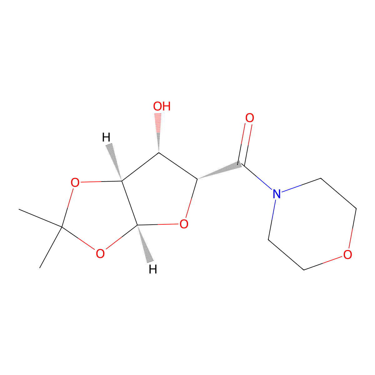 ((3As,5r,6s,6as)-6-hydroxy-2,2-dimethyltetrahydrofuro[2,3-d][1,3]dioxol-5-yl)(morpholino)methanone molecular structure, CAS 1103738-19-7
