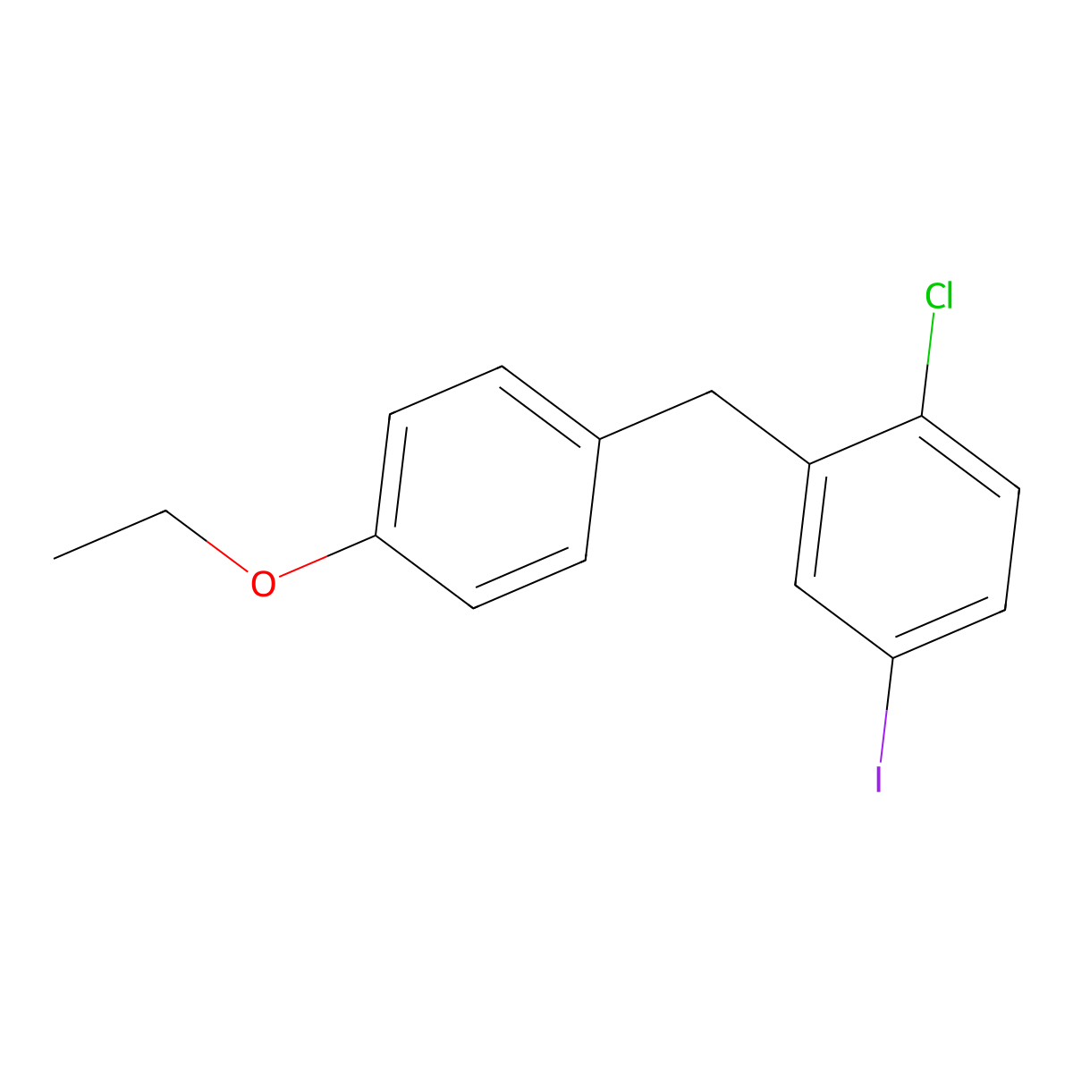 1-Chloro-2-(4-ethoxybenzyl)-4-iodobenzene molecular structure, CAS 1103738-29-9