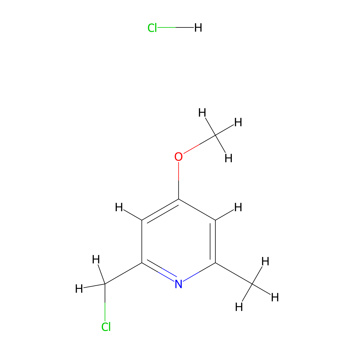 2-(Chloromethyl)-4-methoxy-6-methylpyridine hydrochloride molecular structure, CAS 110374-34-0