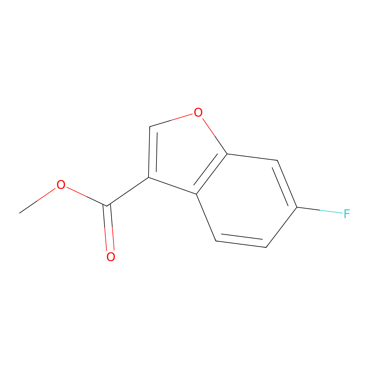 Methyl 6-fluoro-1-benzofuran-3-carboxylate molecular structure, CAS 1103768-31-5