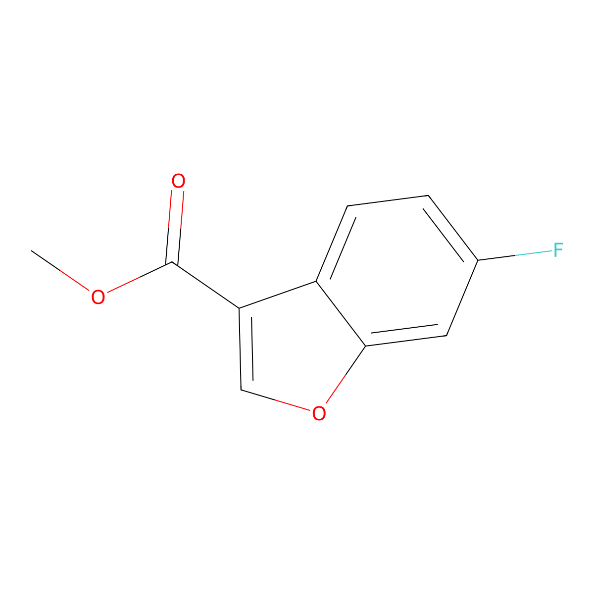 Methyl 6-fluoro-1-benzofuran-3-carboxylate molecular structure, CAS 1103768-31-5