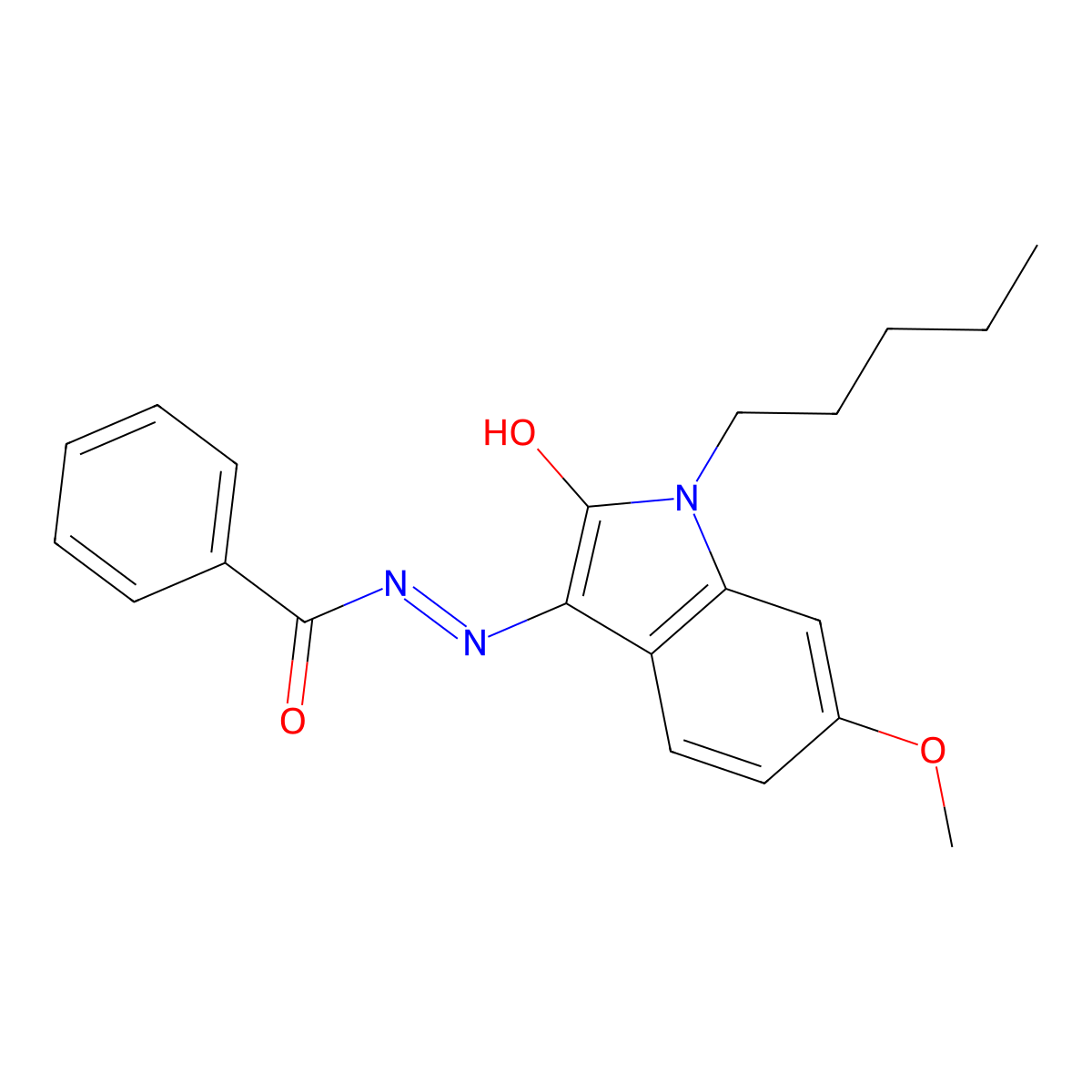 N'-[(3Z)-6-Methoxy-1-pentyl-2-oxo-1,2-dihydro-3H-indol-3-ylidene]benzohydrazide molecular structure, CAS 1103774-21-5