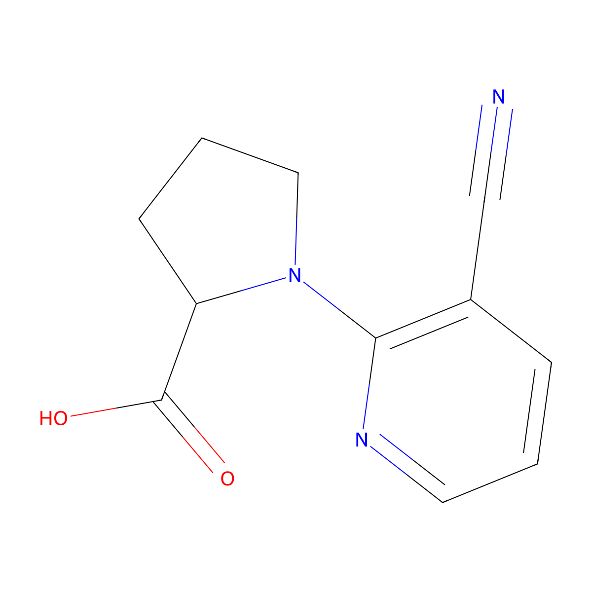 1-(3-Cyanopyridin-2-YL)pyrrolidine-2-carboxylic acid molecular structure, CAS 1103817-69-1