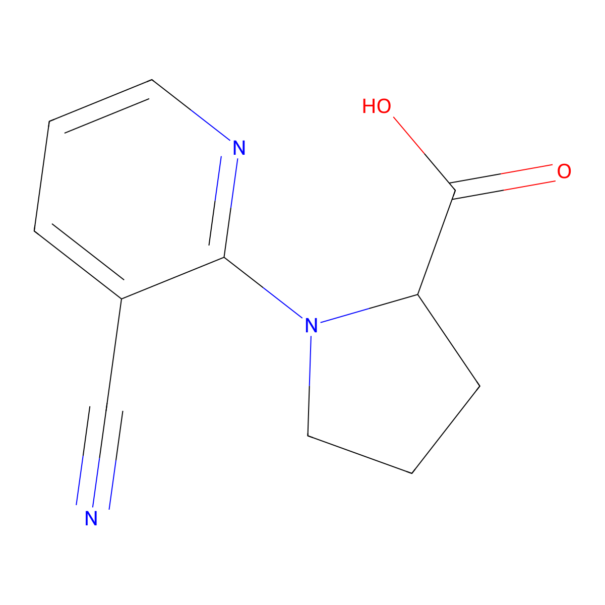 1-(3-Cyanopyridin-2-YL)pyrrolidine-2-carboxylic acid molecular structure, CAS 1103817-69-1