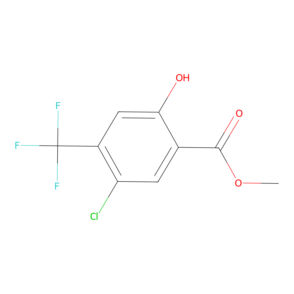 Methyl 5-chloro-2-hydroxy-4-(trifluoromethyl)benzoate molecular structure, CAS 1103837-39-3