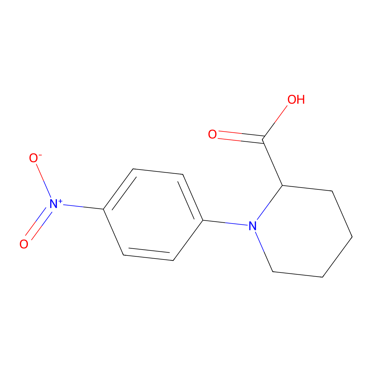 1-(4-Nitrophenyl)piperidine-2-carboxylic acid molecular structure, CAS 1103838-83-0
