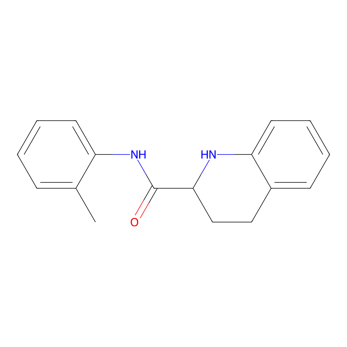 N-(2-methylphenyl)-1,2,3,4-tetrahydroquinoline-2-carboxamide molecular structure, CAS 1103844-53-6