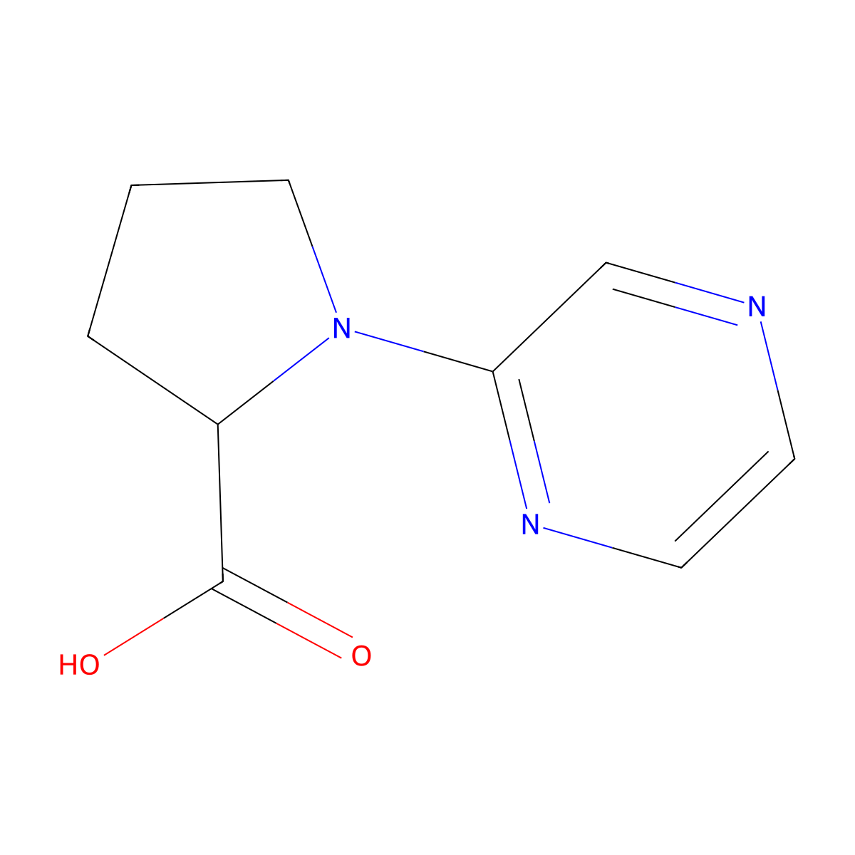 1-(Pyrazin-2-yl)pyrrolidine-2-carboxylic acid molecular structure, CAS 1103848-03-8