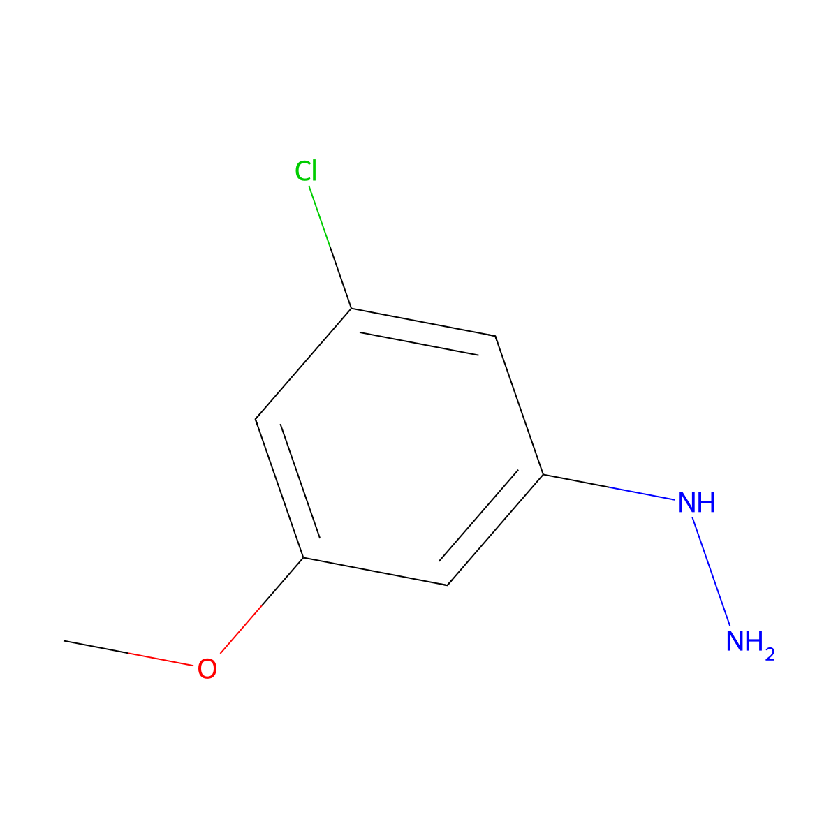 3-Chloro-5-methoxyphenylhydrazine molecular structure, CAS 110385-64-3