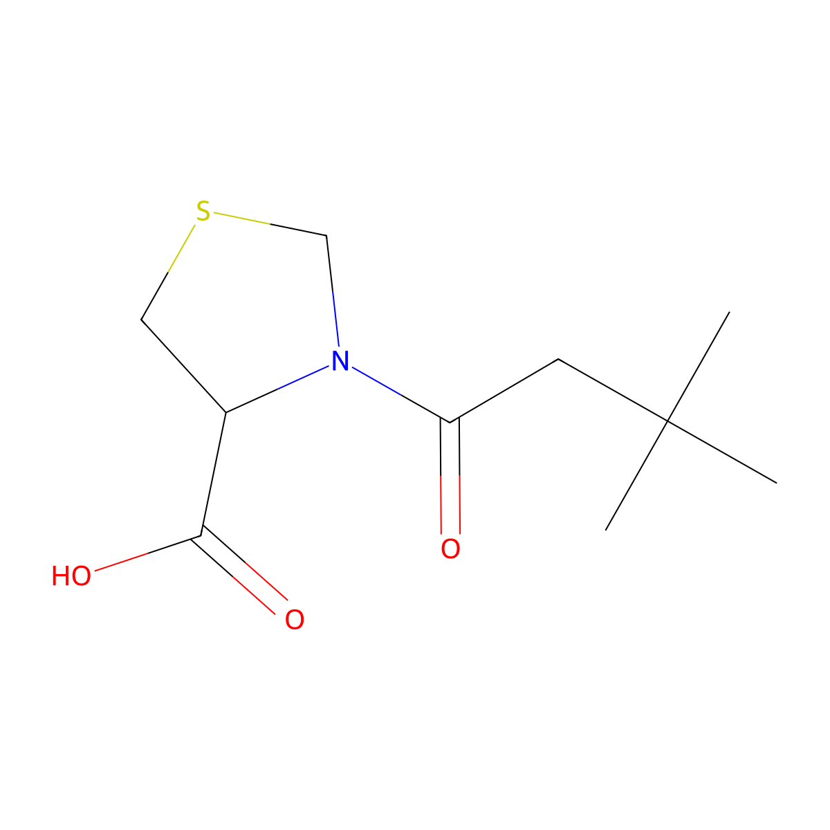 3-(3,3-Dimethylbutanoyl)-1,3-thiazolidine-4-carboxylic acid molecular structure, CAS 1103859-83-1