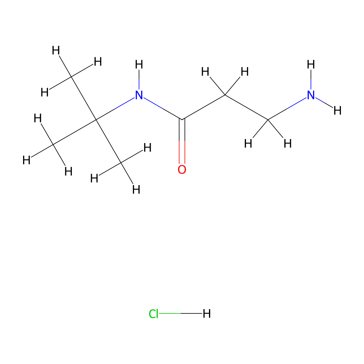 3-amino-N-tert-butylpropanamide hydrochloride molecular structure, CAS 1103861-54-6