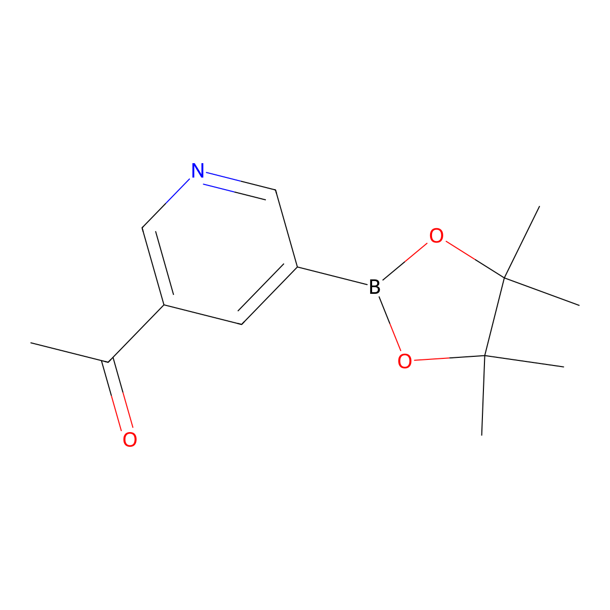 1-(5-(4,4,5,5-Tetramethyl-1,3,2-dioxaborolan-2-YL)pyridin-3-YL)ethanone molecular structure, CAS 1103862-13-0