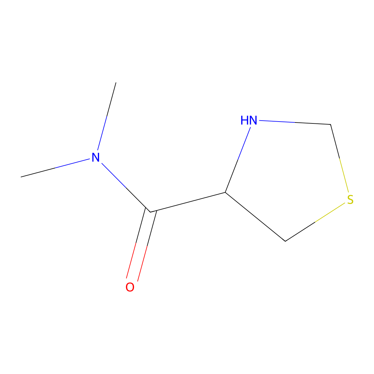 N,N-dimethyl-1,3-thiazolidine-4-carboxamide molecular structure, CAS 1103879-74-8