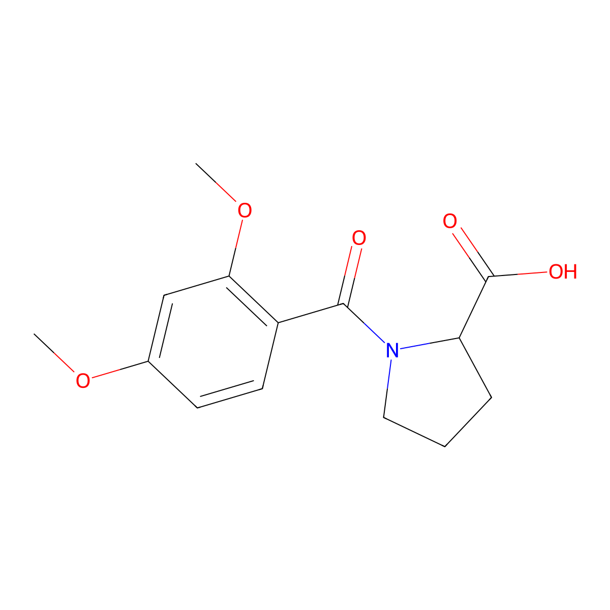 1-(2,4-Dimethoxybenzoyl)pyrrolidine-2-carboxylic acid molecular structure, CAS 1103891-72-0