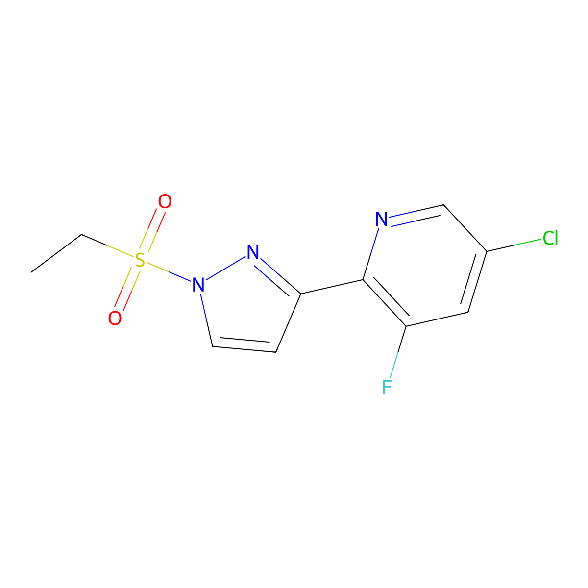 5-Chloro-2-(1-(ethylsulfonyl)-1h-pyrazol-3-yl)-3-fluoropyridine molecular structure, CAS 1103892-49-4
