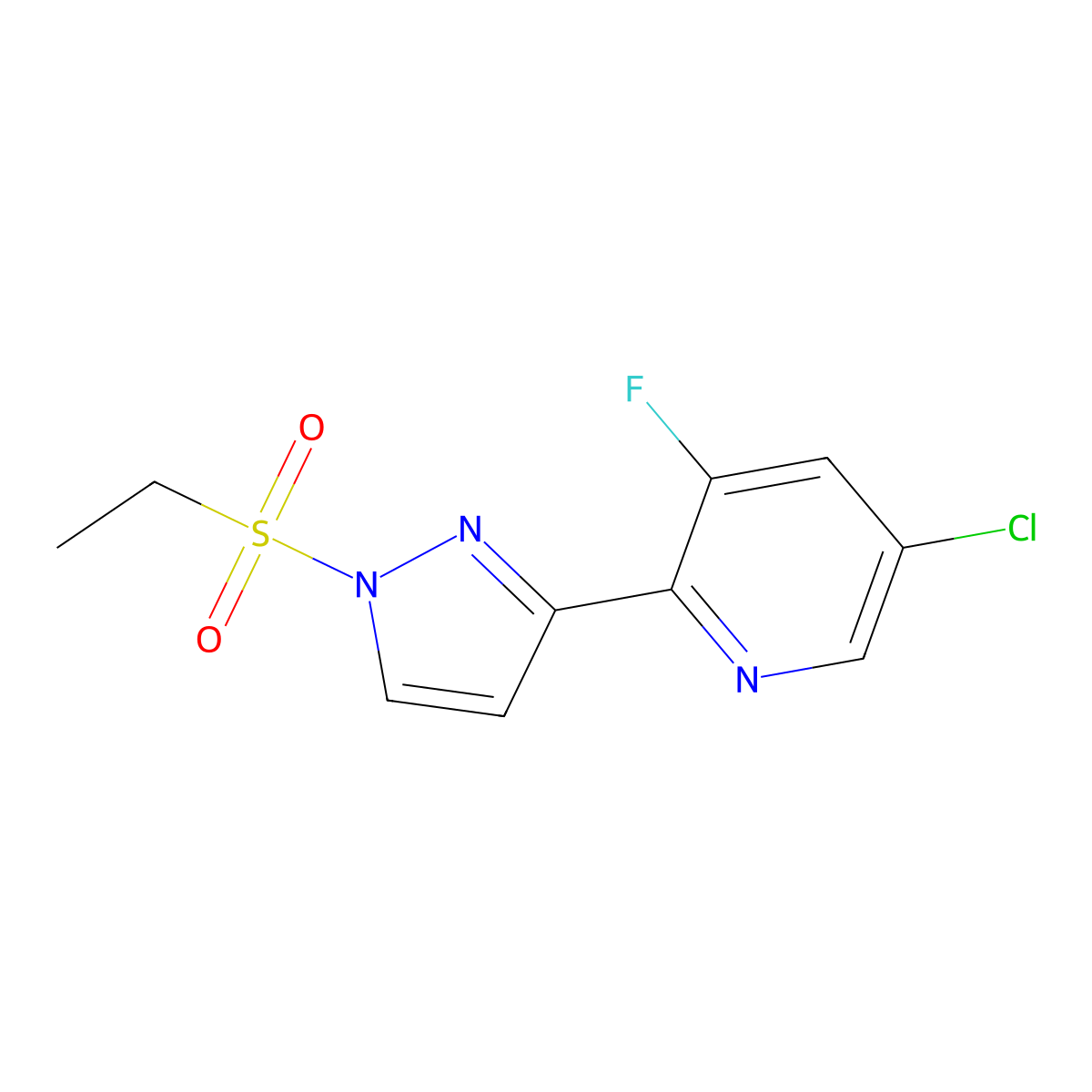 5-Chloro-2-(1-(ethylsulfonyl)-1h-pyrazol-3-yl)-3-fluoropyridine molecular structure, CAS 1103892-49-4