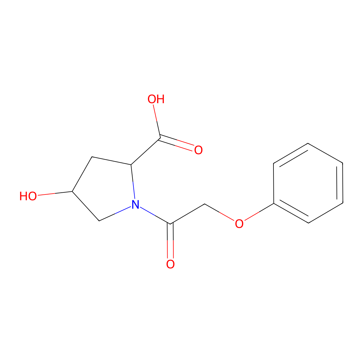 4-Hydroxy-1-(2-phenoxyacetyl)pyrrolidine-2-carboxylic acid molecular structure, CAS 1103894-65-0