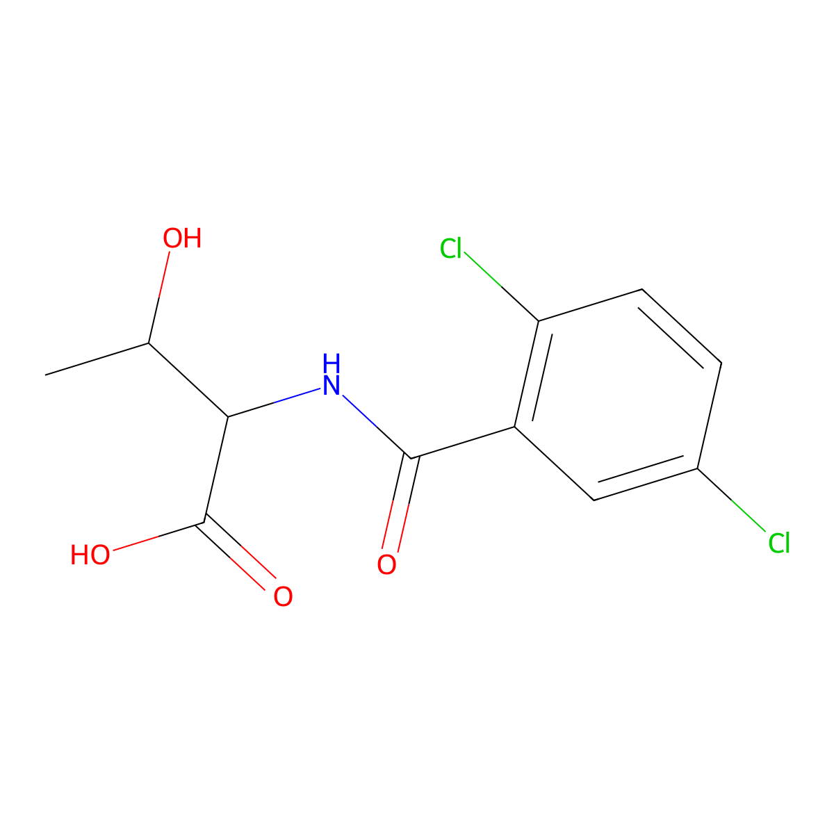 2-((2,5-Dichlorophenyl)formamido)-3-hydroxybutanoic acid molecular structure, CAS 1103895-69-7