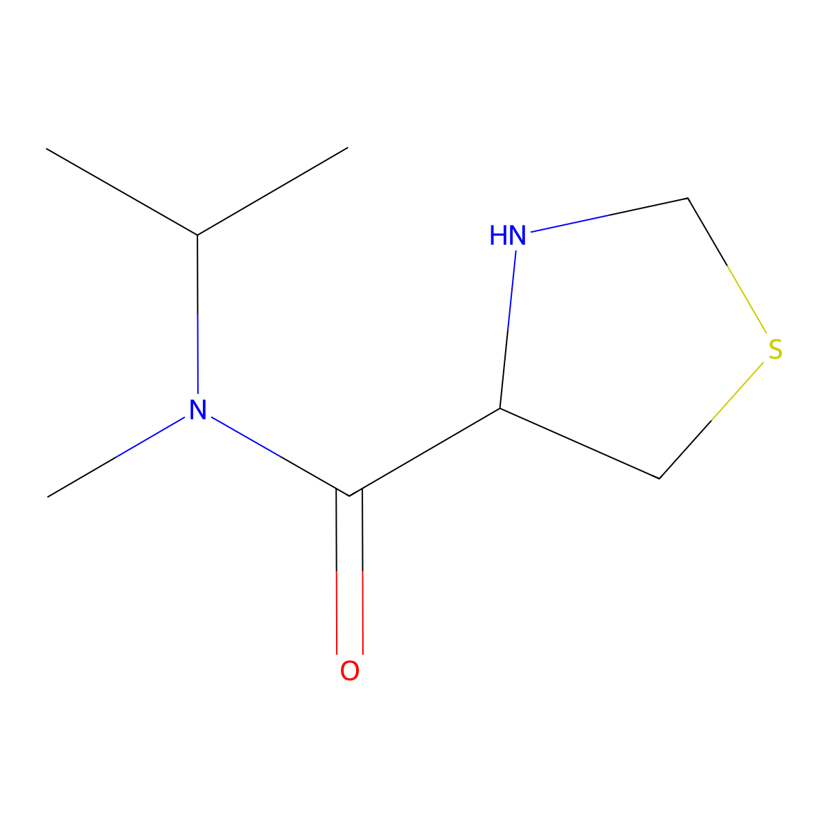 N-methyl-N-(propan-2-yl)-1,3-thiazolidine-4-carboxamide molecular structure, CAS 1103897-82-0