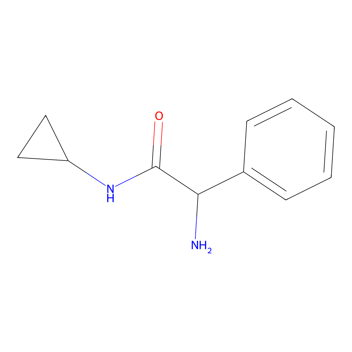 2-Amino-n-cyclopropyl-2-phenylacetamide molecular structure, CAS 1103899-87-1