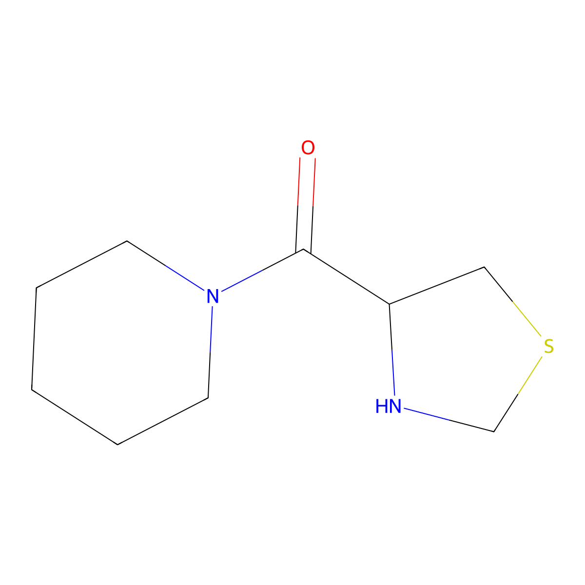 1-(1,3-Thiazolidine-4-carbonyl)piperidine molecular structure, CAS 1103920-61-1