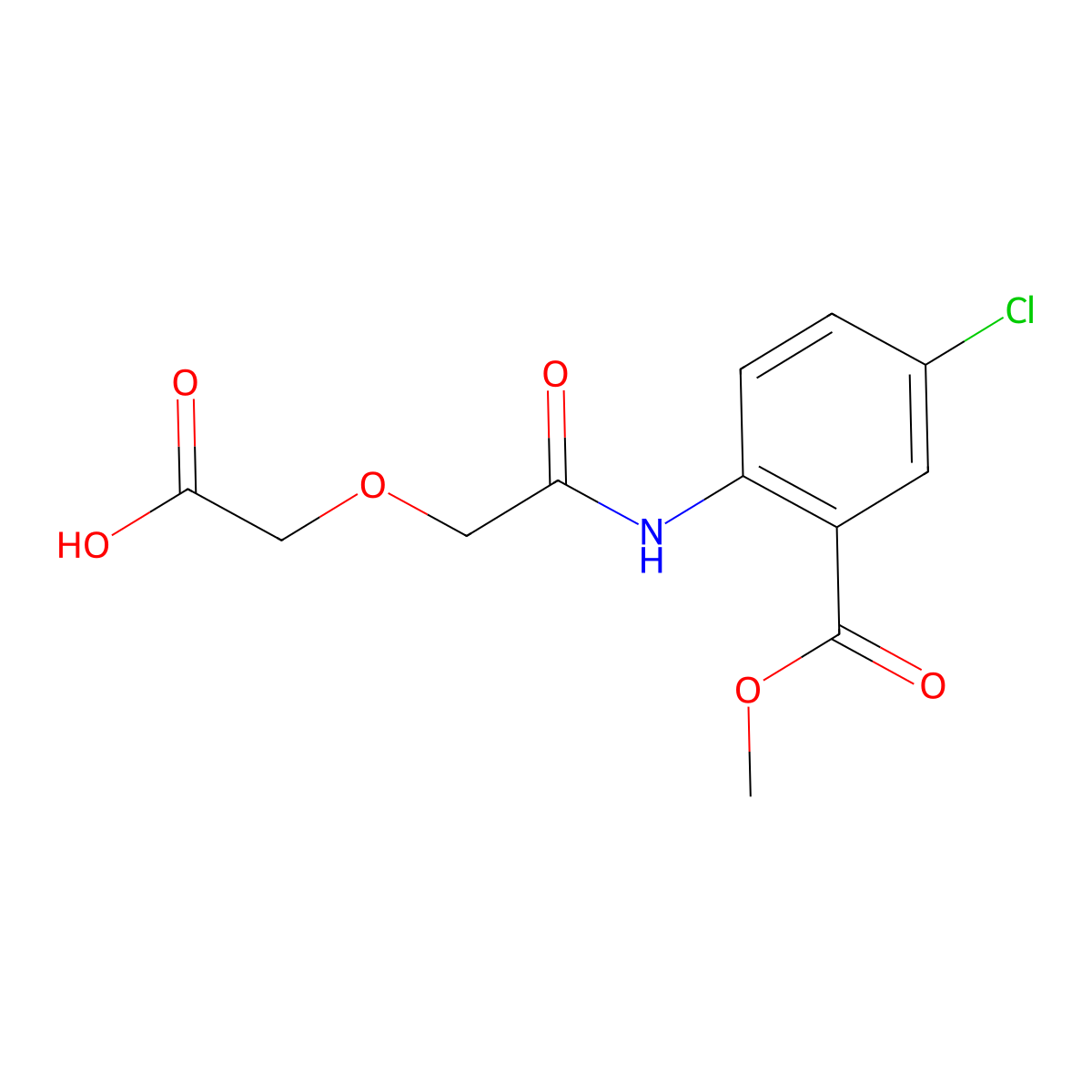 2-(2-((4-Chloro-2-(methoxycarbonyl)phenyl)amino)-2-oxoethoxy)acetic acid molecular structure, CAS 1103929-71-0