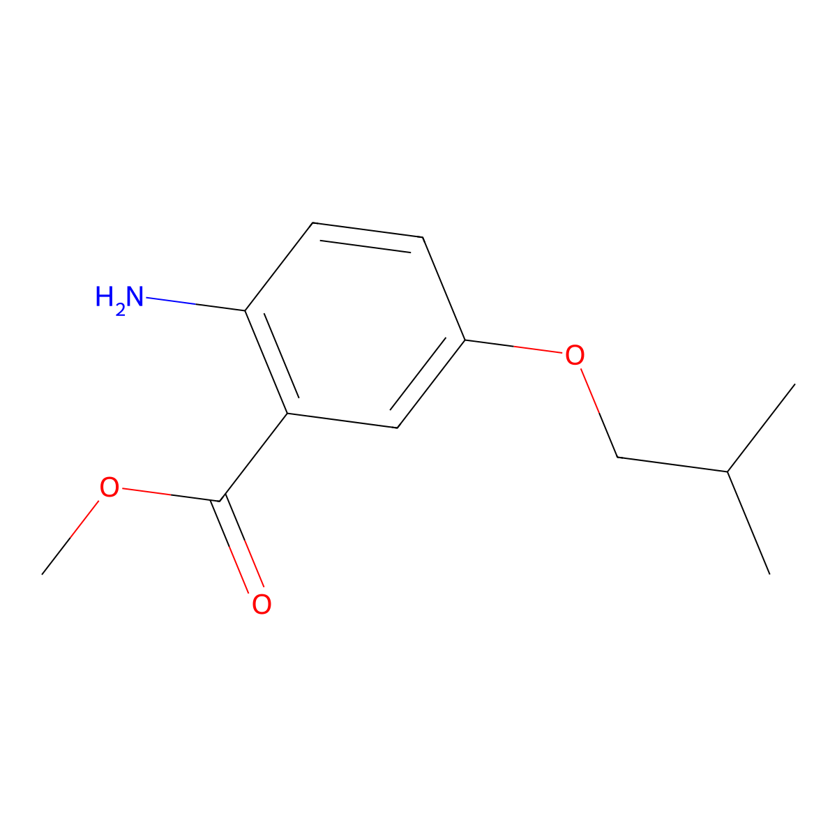 Methyl 2-amino-5-isobutoxybenzoate molecular structure, CAS 1103931-28-7