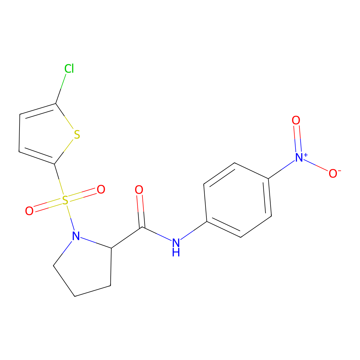 1-((5-chlorothiophen-2-yl)sulfonyl)-N-(4-nitrophenyl)pyrrolidine-2-carboxamide molecular structure, CAS 1103935-34-7