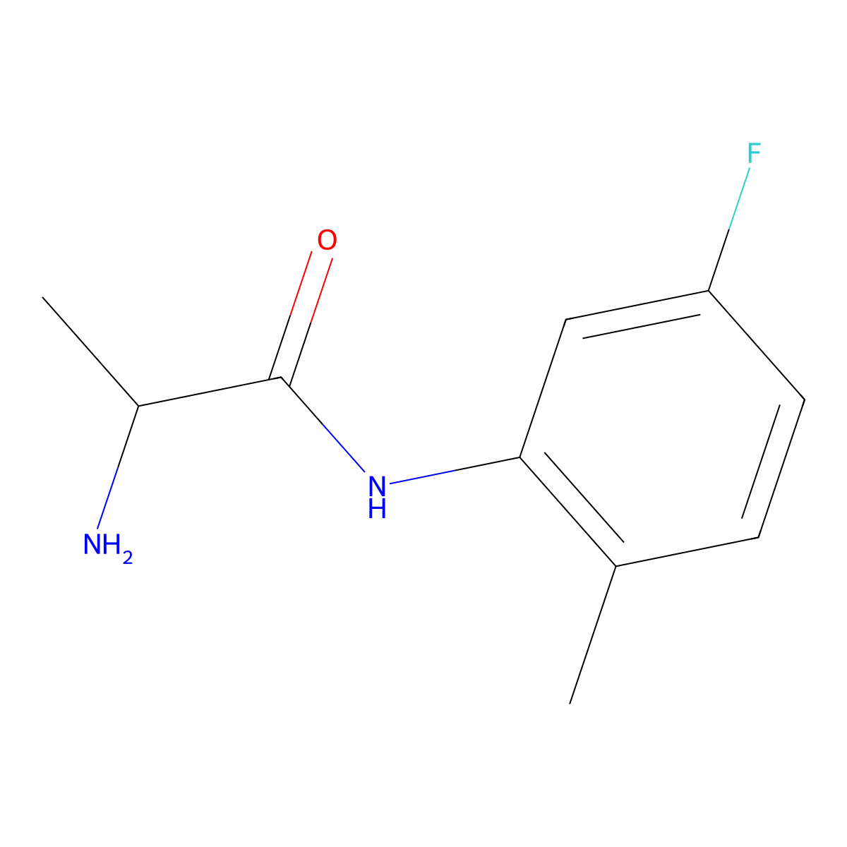 2-Amino-N-(5-fluoro-2-methylphenyl)propanamide molecular structure, CAS 1103946-71-9
