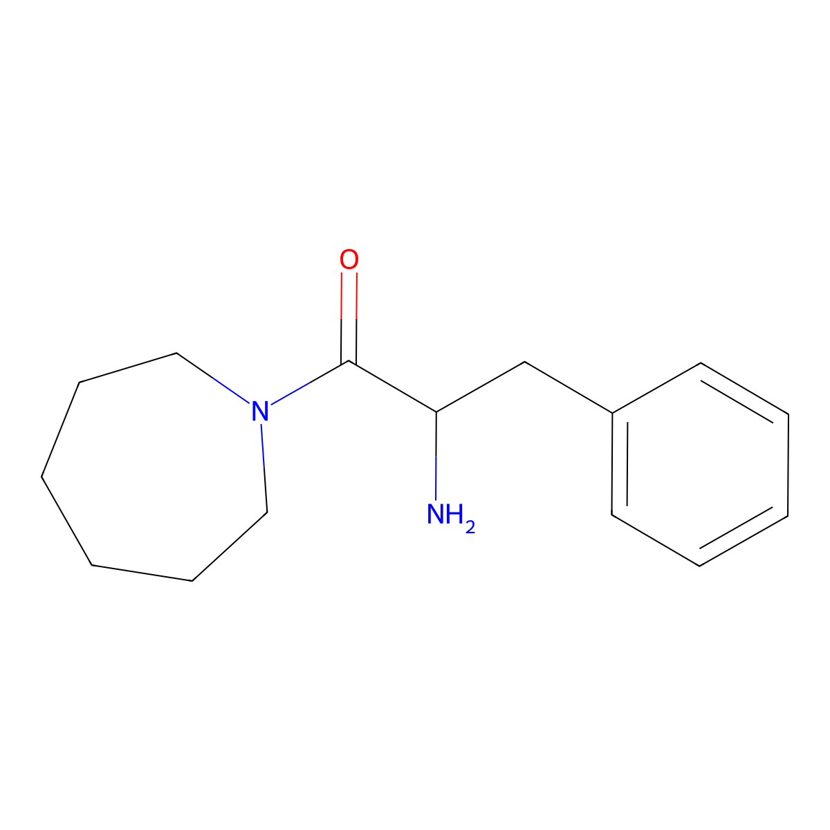 2-Amino-1-(azepan-1-yl)-3-phenylpropan-1-one molecular structure, CAS 1103960-52-6