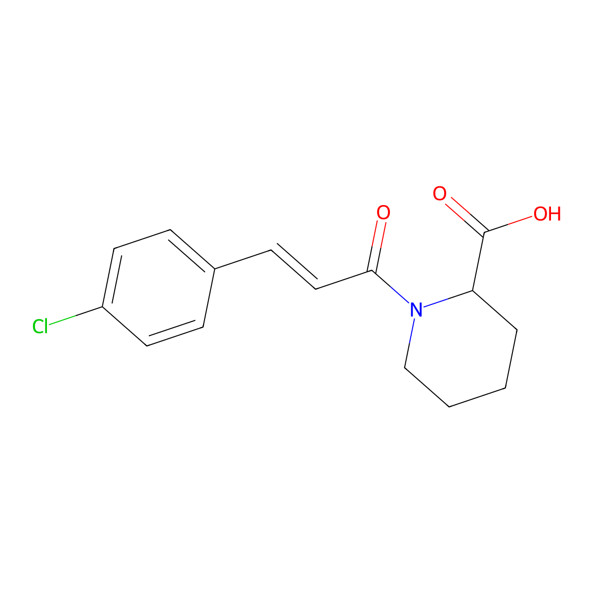 1-[3-(4-Chlorophenyl)prop-2-enoyl]piperidine-2-carboxylic acid molecular structure, CAS 1103961-49-4