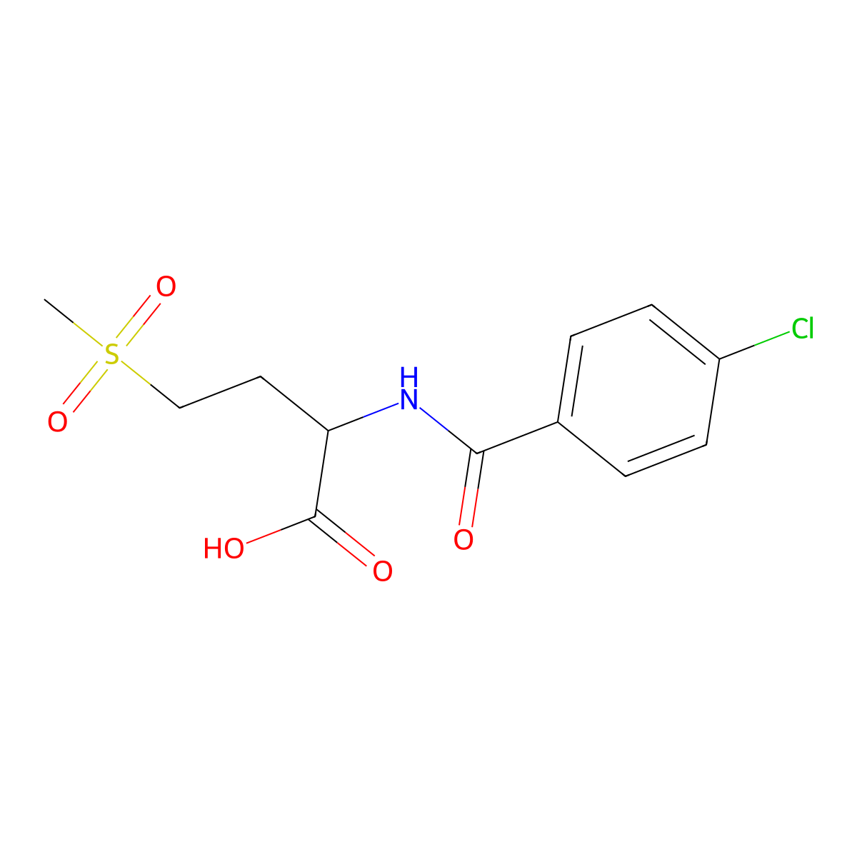 2-[(4-Chlorophenyl)formamido]-4-methanesulfonylbutanoic acid molecular structure, CAS 1103964-06-2