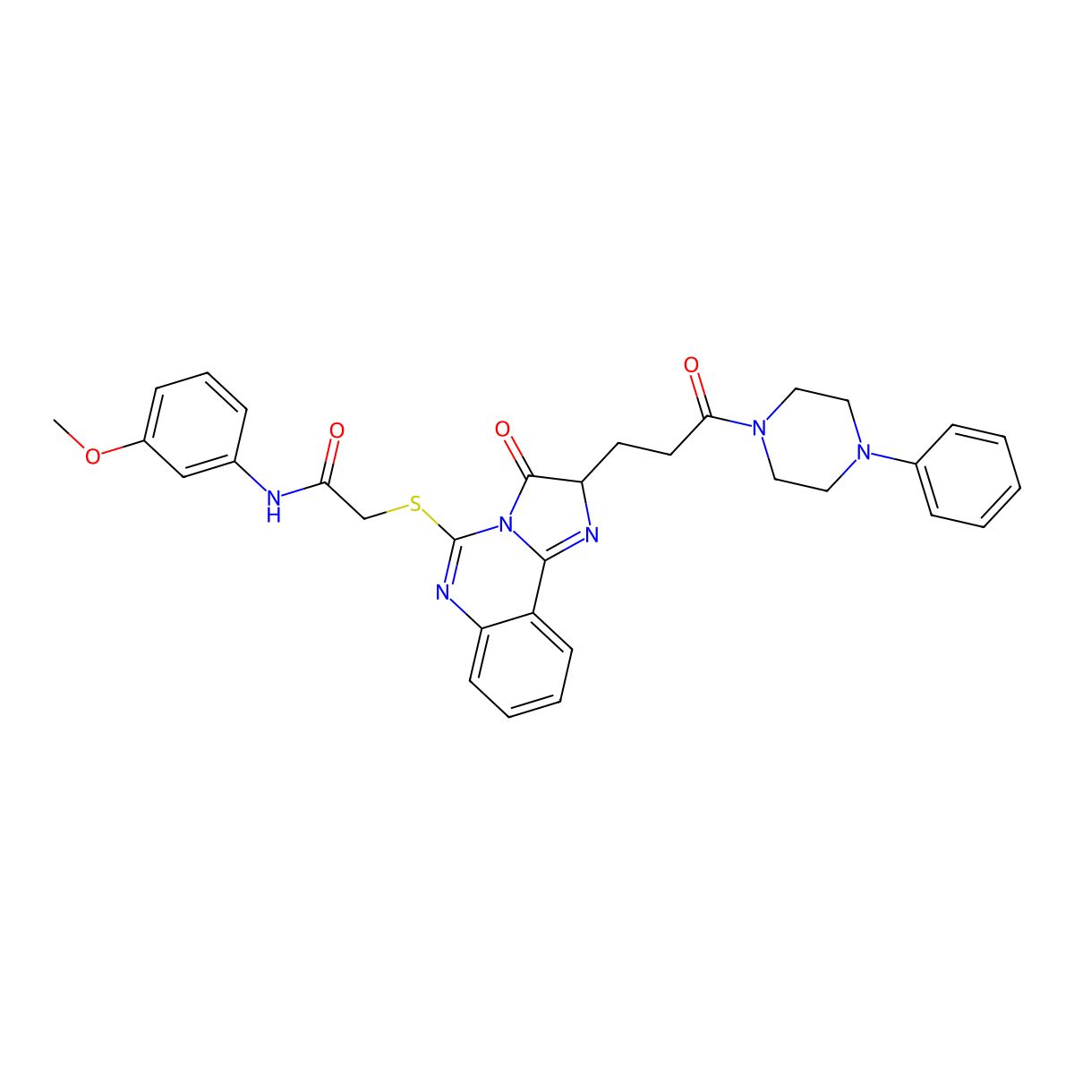 N-(3-methoxyphenyl)-2-({3-oxo-2-[3-oxo-3-(4-phenylpiperazin-1-yl)propyl]-2H,3H-imidazo[1,2-c]quinazolin-5-yl}sulfanyl)acetamide molecular structure, CAS 1103968-28-0
