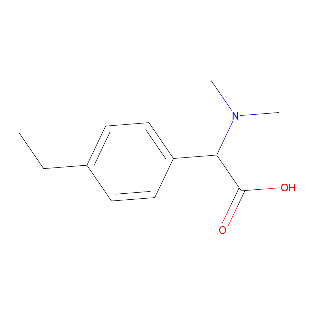 2-(Dimethylamino)-2-(4-ethylphenyl)acetic acid molecular structure, CAS 1103974-72-6