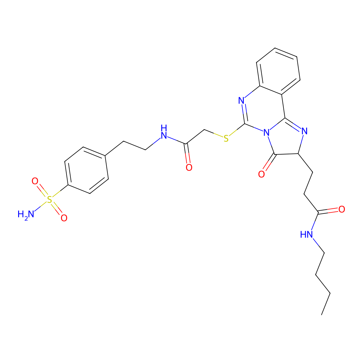 N-butyl-3-{3-oxo-5-[({[2-(4-sulfamoylphenyl)ethyl]carbamoyl}methyl)sulfanyl]-2H,3H-imidazo[1,2-c]quinazolin-2-yl}propanamide molecular structure, CAS 1103975-25-2