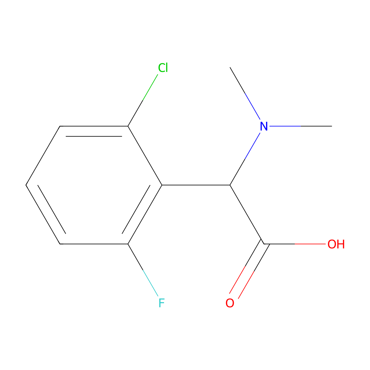 (2-Chloro-6-fluorophenyl)(dimethylamino)acetic acid molecular structure, CAS 1103976-76-6