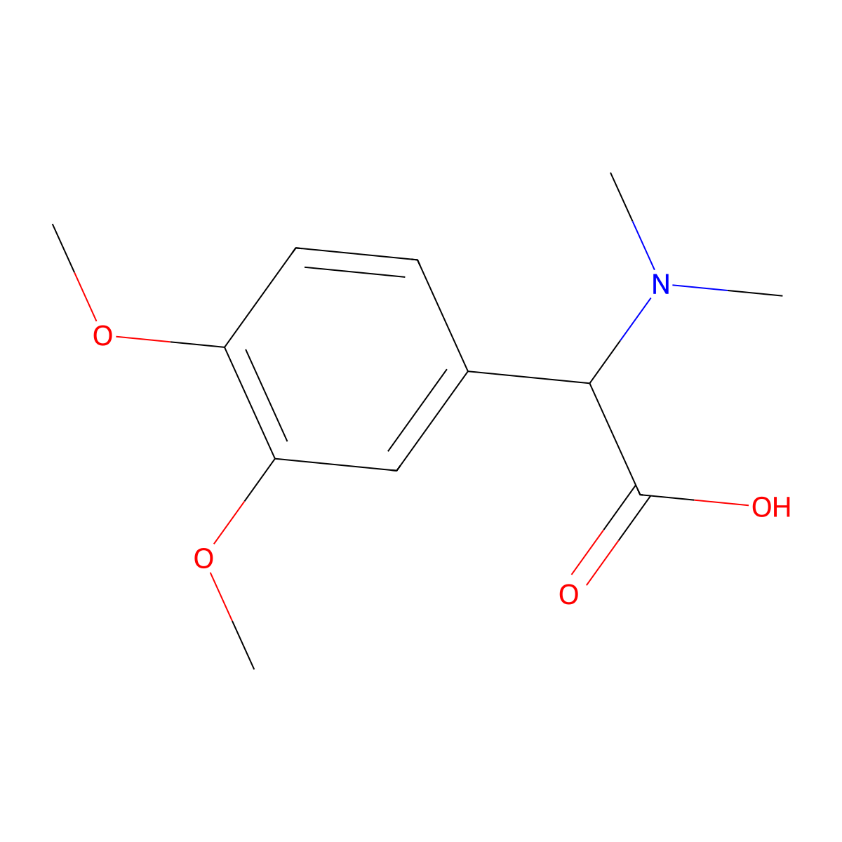2-(3,4-Dimethoxyphenyl)-2-(dimethylamino)acetic acid molecular structure, CAS 1103976-84-6