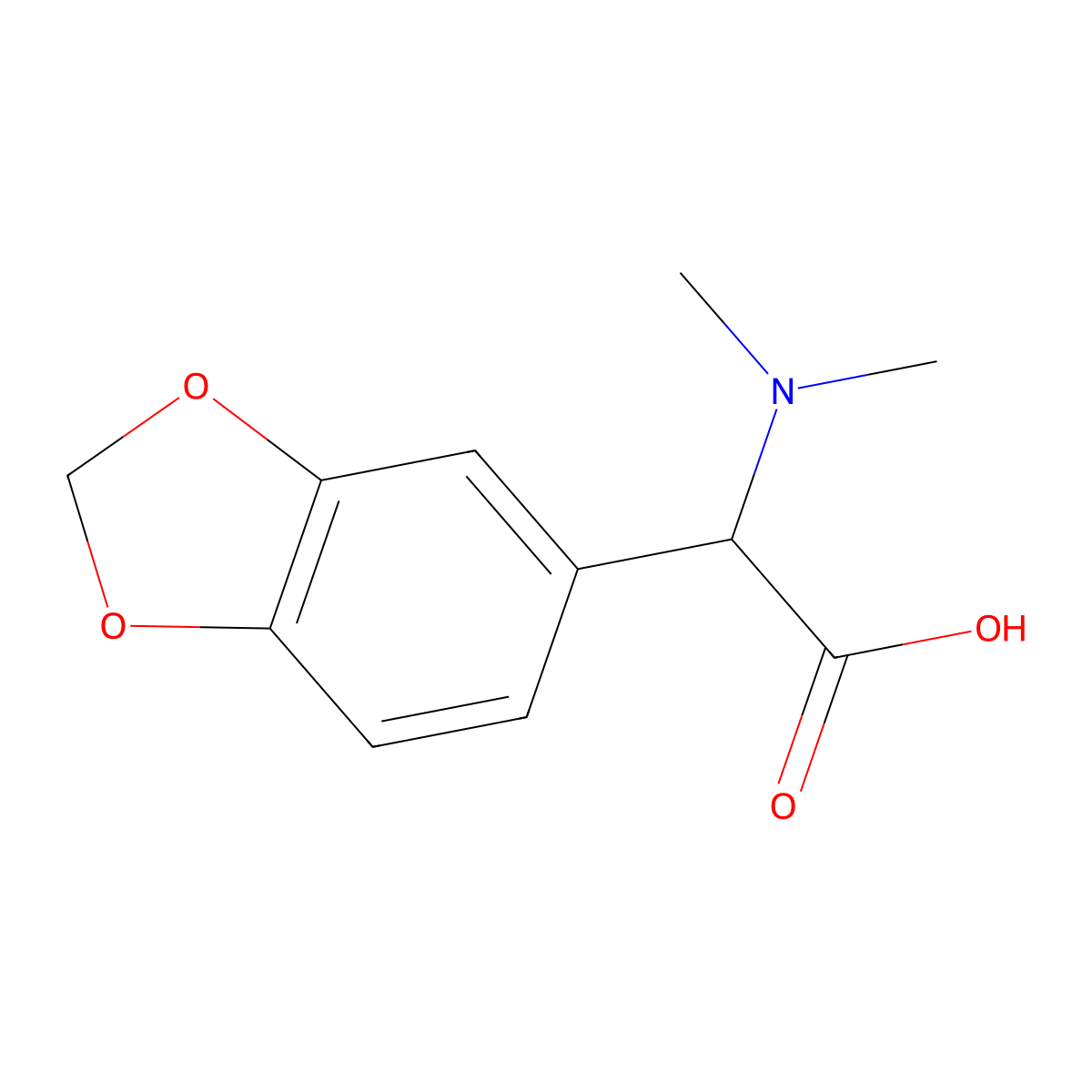 1,3-Benzodioxol-5-yl(dimethylamino)acetic acid molecular structure, CAS 1103977-07-6