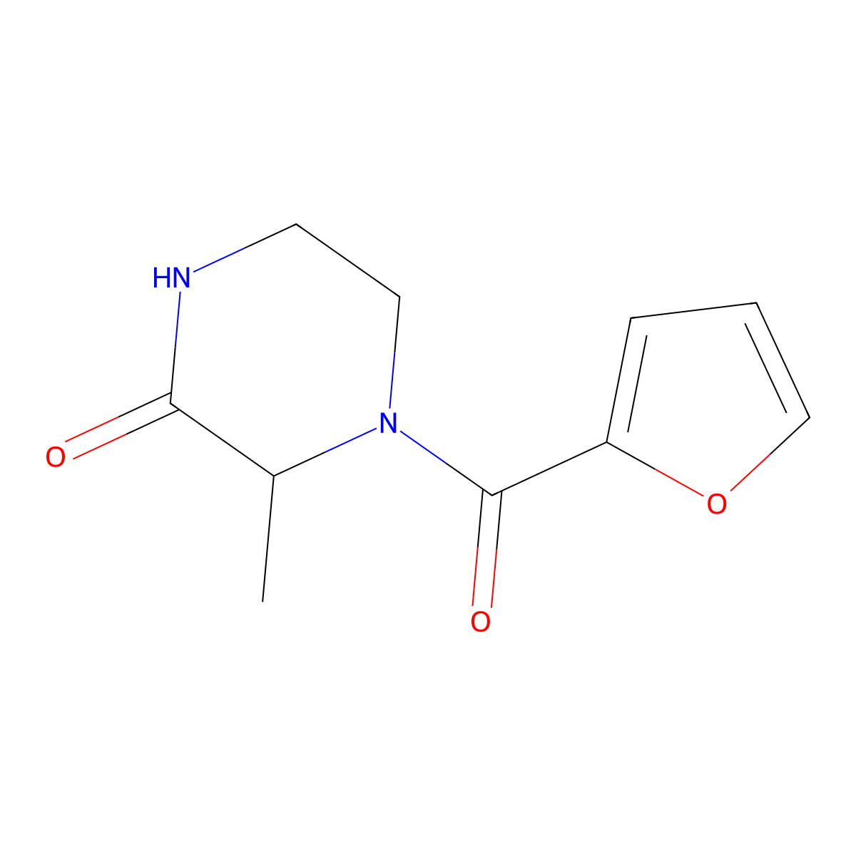 4-(Furan-2-carbonyl)-3-methylpiperazin-2-one molecular structure, CAS 1103994-40-6